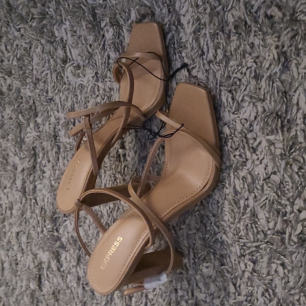 Express Tan Strappy Heels
